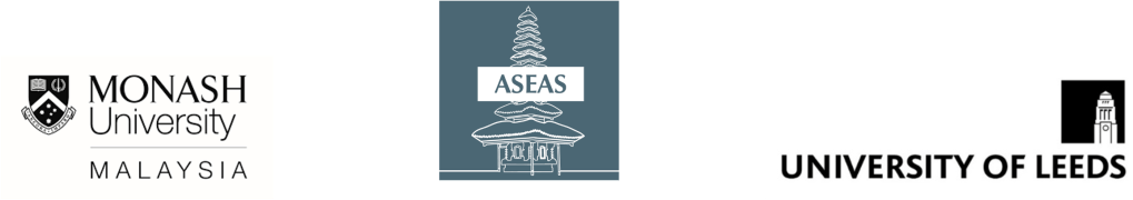Monash University Malaysia logo; ASEAS logo; University of Leeds logo