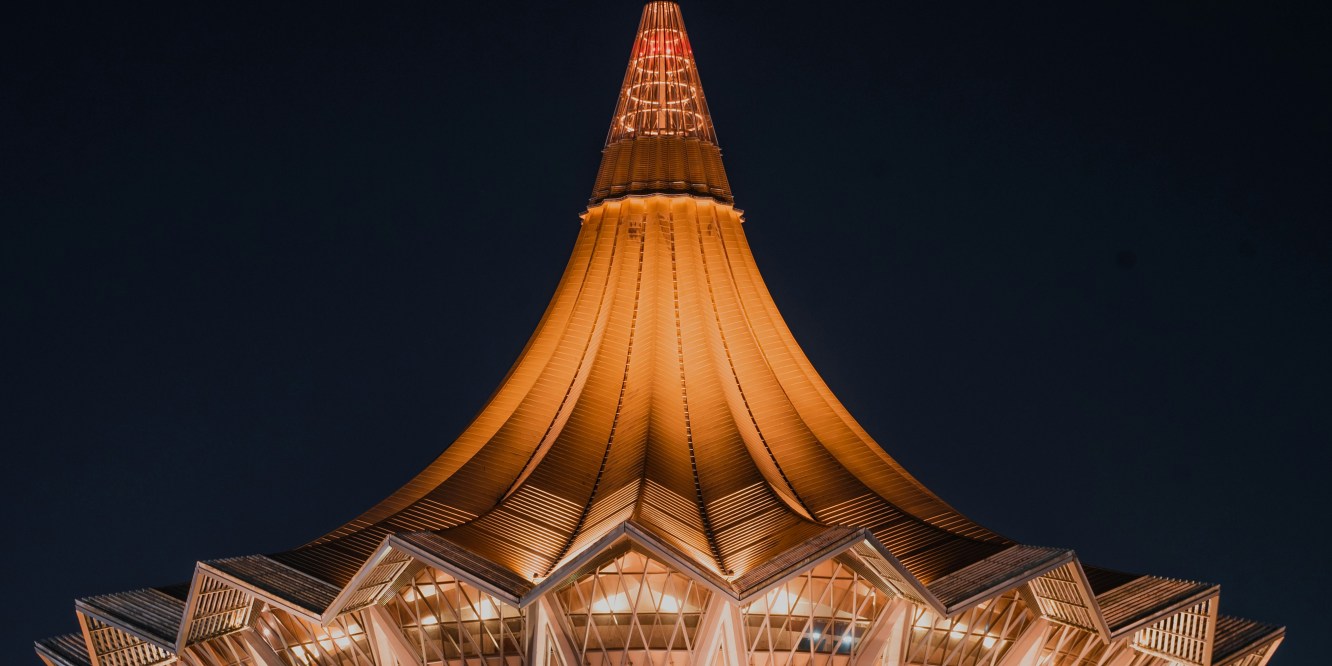 National Assembly Building at night in Kuching, Sarawak